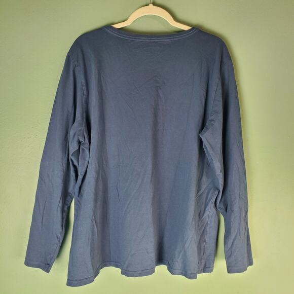 Life Is Good Womens Blue V-Neck Winter Night Scene Deer LS Crusher Tee Size XXL - Picture 2 of 6